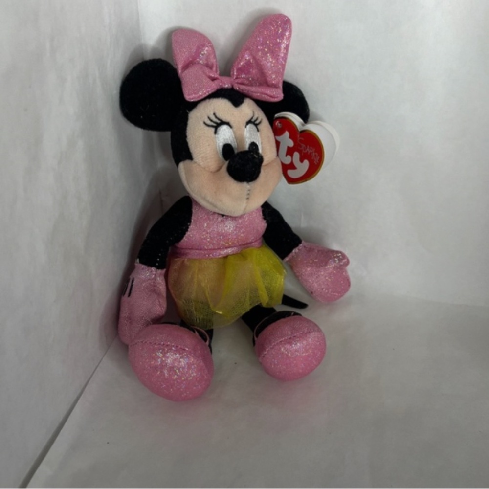 Ty Beanie Baby Disney Sparkle Minnie Mouse Ballerina 8" Plush Toy New NWT